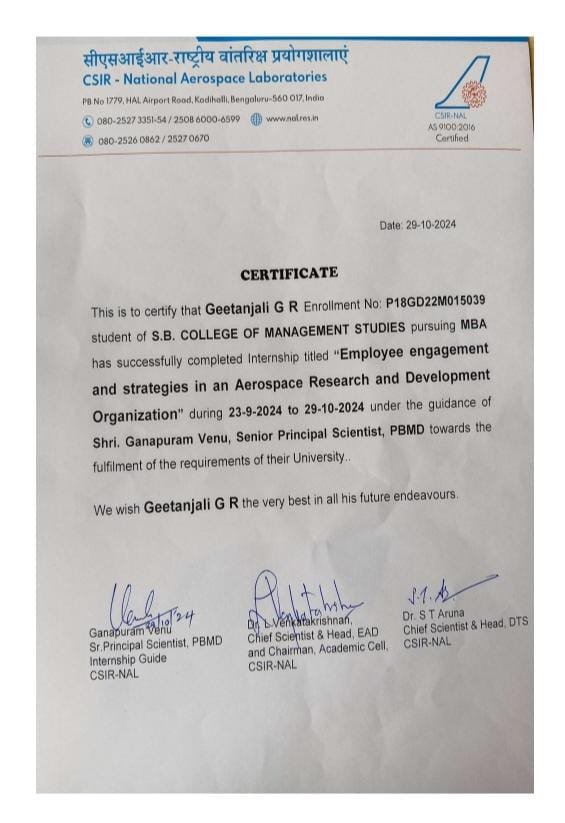 Internship Certificate